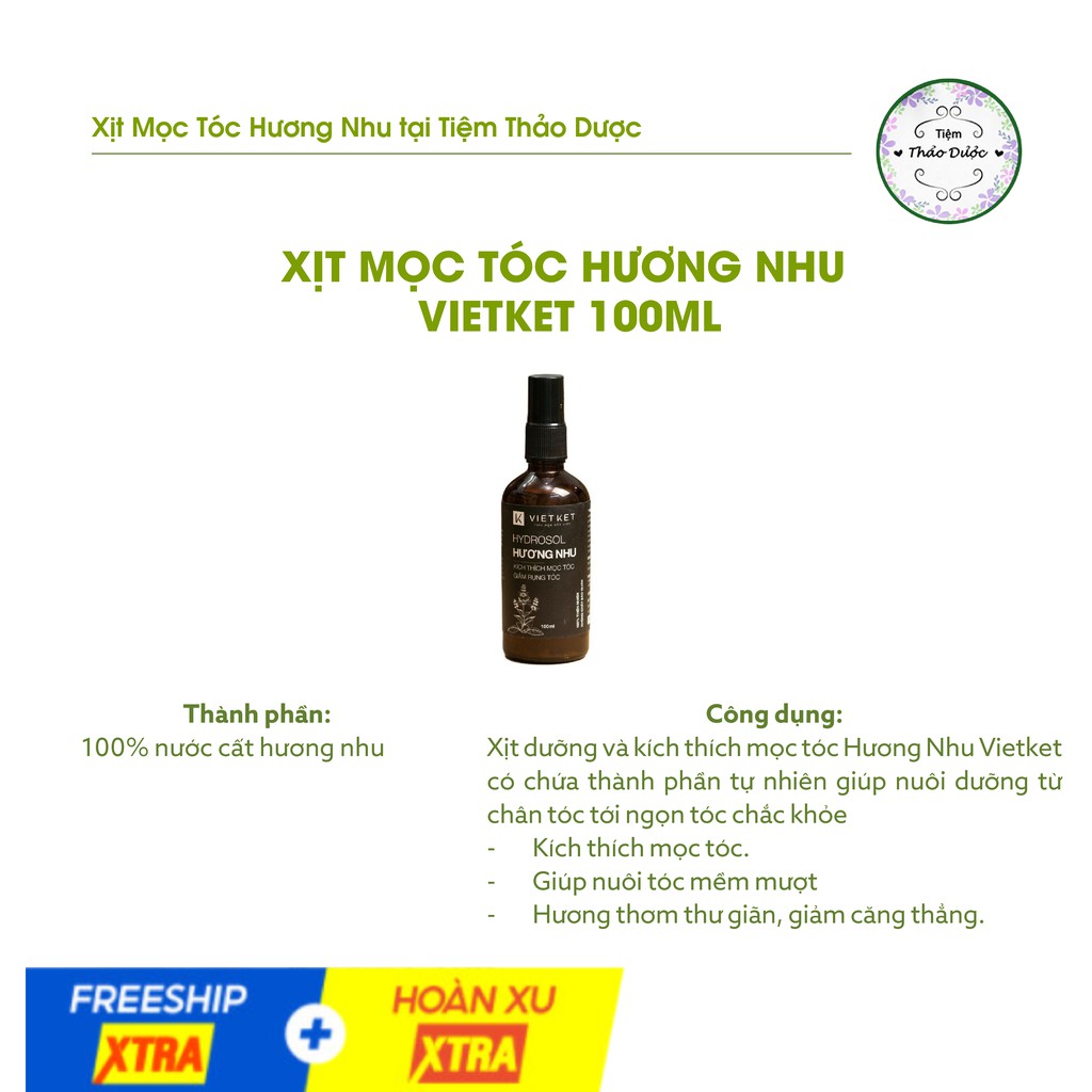Xịt Dưỡng Tóc- Kích Thích Mọc Tóc Hương Nhu VIETKET  100ML