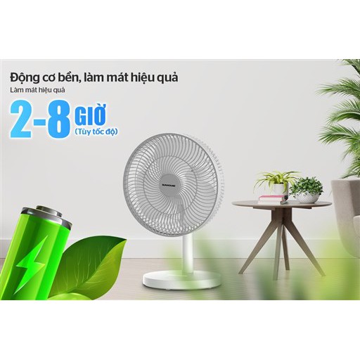 Quạt sạc tích điện SUNHOUSE SHD7115 - tối đa 8 giờ