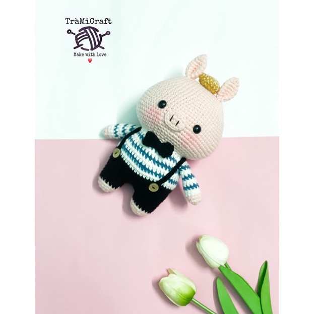 Combo hai bé heo móc len cute