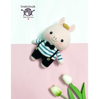 Combo hai bé heo móc len cute