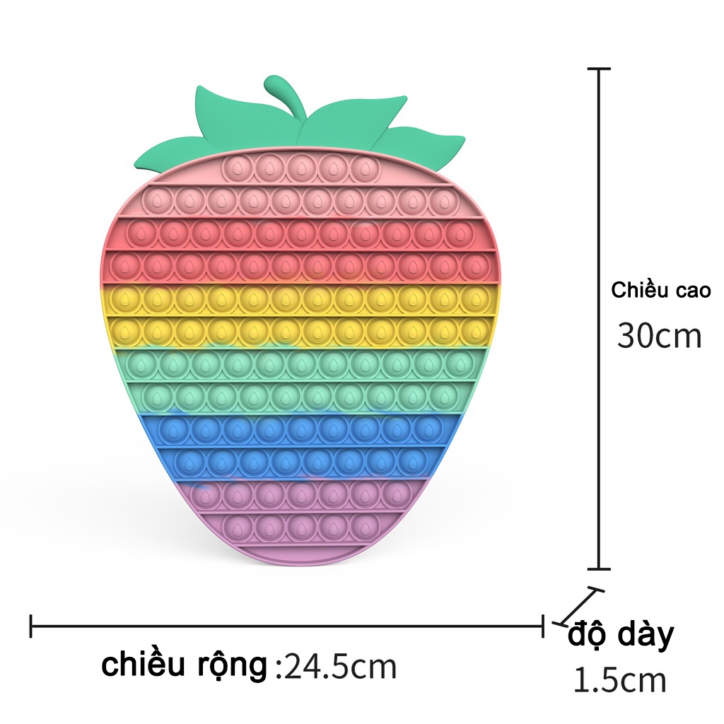 Push pop it big size 30X30cm Among Us Đồ chơi ấn bong bóng màu cầu vồng vui nhộn