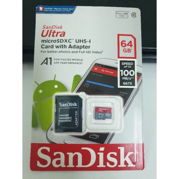 Thẻ Nhớ MicroSDHC SanDisk Ultra 128GB, 64GB, 32GB, 16GB, 8GB, Upto 667× 100MB/s Dùng Cho Điện Thoại máy ảnh camera