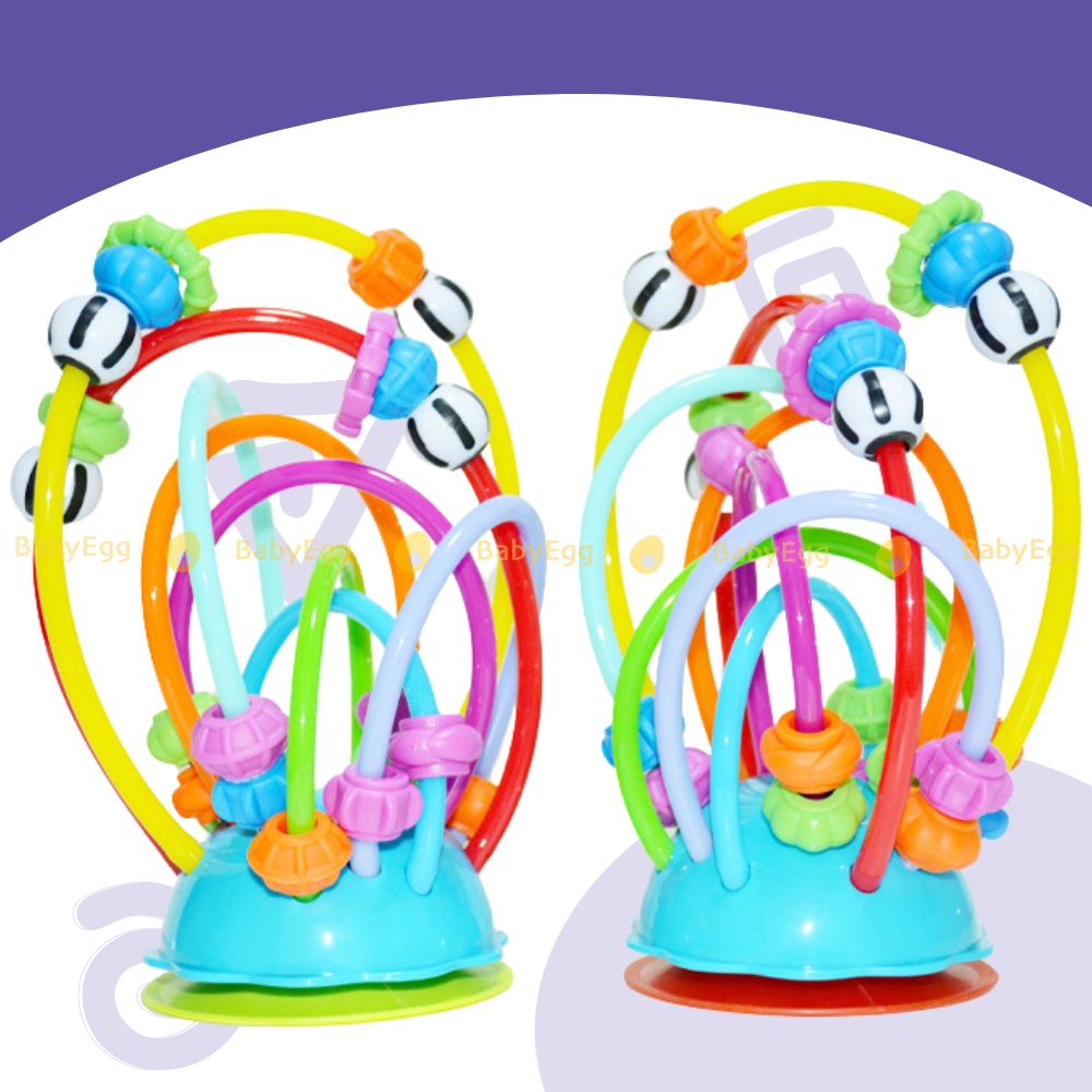 Đồ chơi xâu luồn hạt để bàn cho trẻ sơ sinh có núm hút bàn ăn dặm cho bé luyện tay mắt cho em bé sơ sinh 6m + babyegg