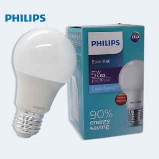 [Philips] Bóng đèn LED tròn bulb Essential 5W E27 ánh sáng Vàng 3000K - Trắng 6500K Tiết kiện điện