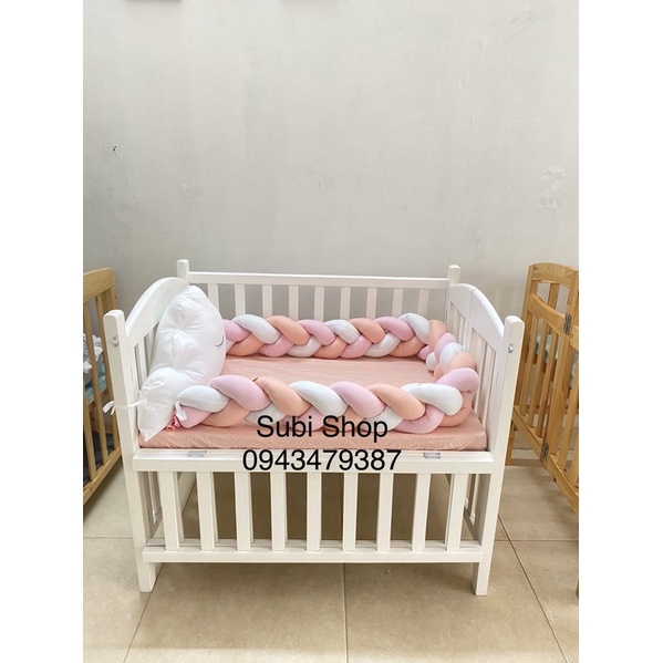 BỘ QUÂY XOẮN HỒNG TRẮNG HANDMADE SIÊU ĐẸP , GIÁ SIÊU TỐT, HÀNG THẬT 100%- TẶNG THÊU TÊN BÉ TRÊN GỐI.