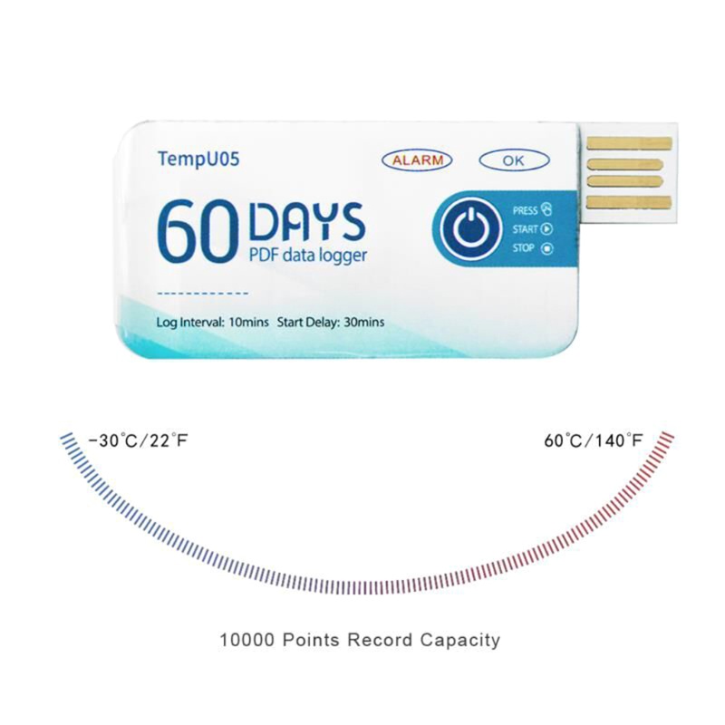 Máy Ghi Âm Nhiệt Độ USB Sử Dụng Một Lần Tiện Lợi