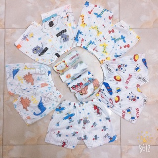Combo 10 quần chục đùi cotton giấy cho bé