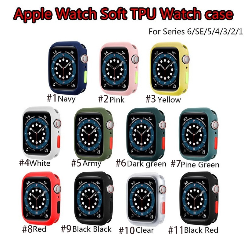 Ốp Bảo Vệ Bằng Silicon Mềm Màu Kẹo Cho for Apple Watch 7 6 SE 5 3 2 1 / 41mm 45mm 40MM 44MM 42MM 38MM