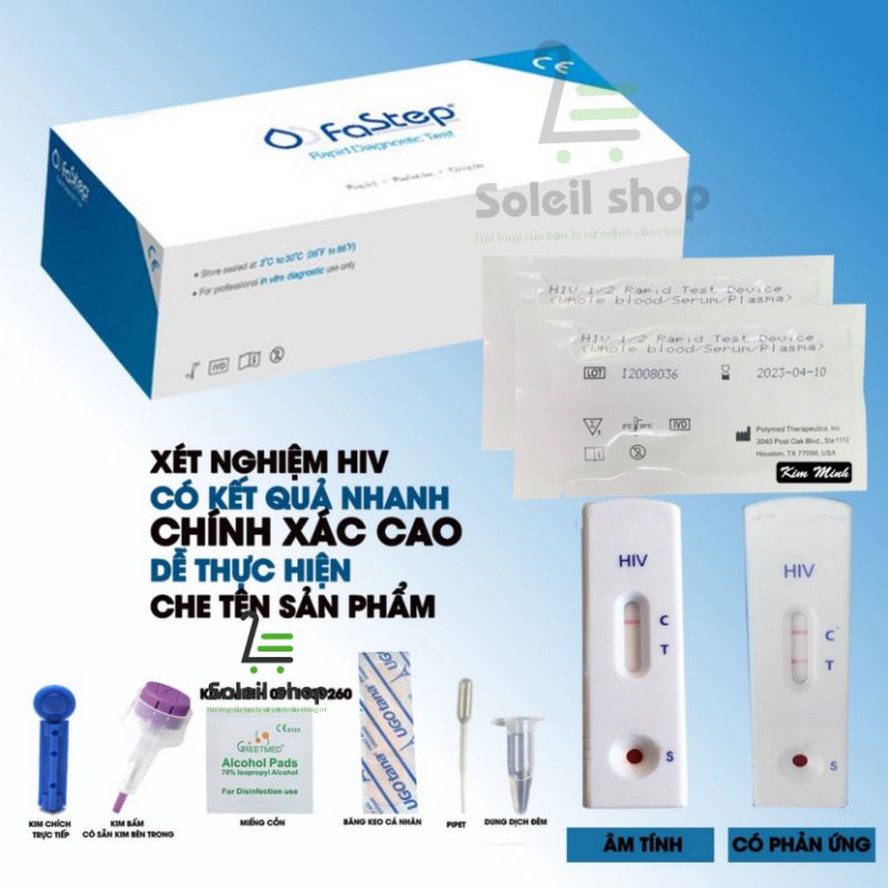 Bộ Test nhanh HIV tại nhà ( dạng que test )đơn giản, dễ sử dụng,chính xác - Soleilshop