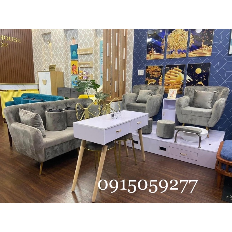 Ghế sofa thuyền - sofa đơn cho tiệm nail thêm xinh thanh lý giá kho