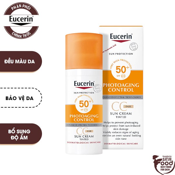 Kem Chống Nắng Làm Đều Màu Da Eucerin Sun Creme Tinted Photoaging Control CC Fair 50ml