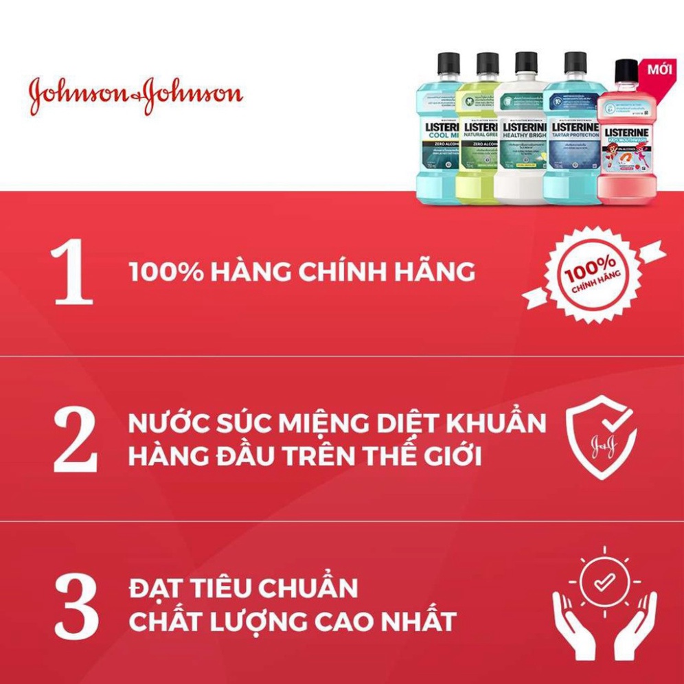 [Chính hãng] Nước Súc Miệng Listerine Kids Ngừa Sâu Răng Dành Cho Trẻ Em Listerine Kids 0% Alcohol Mouthwash 250ml