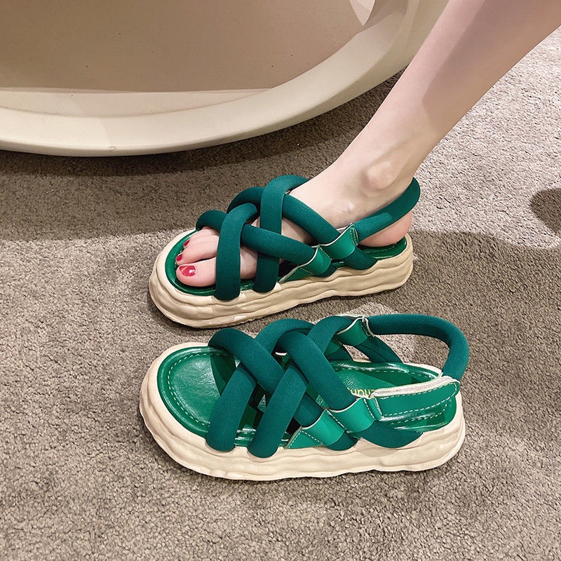 Jiashucheng Dép Sandal Đế Dày Phong Cách Roman Thời Trang Mùa Hè Cho Nữ