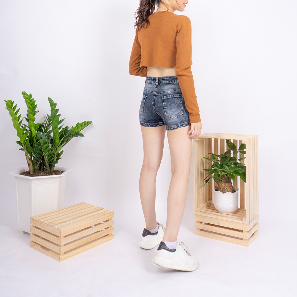 [Mã FAMAYWA giảm 10K đơn 50K] Quần short jean nữ Ulzzang GENZ mẫu xước thời trang ZWJ014 | WebRaoVat - webraovat.net.vn