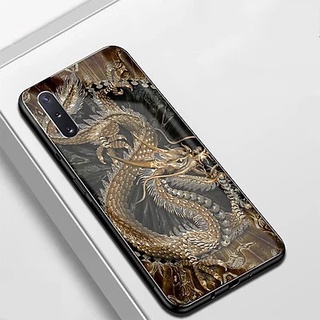 Ốp lưng Samsung Galaxy A50 2019 in 3D hình rồng mặt kính cường lực