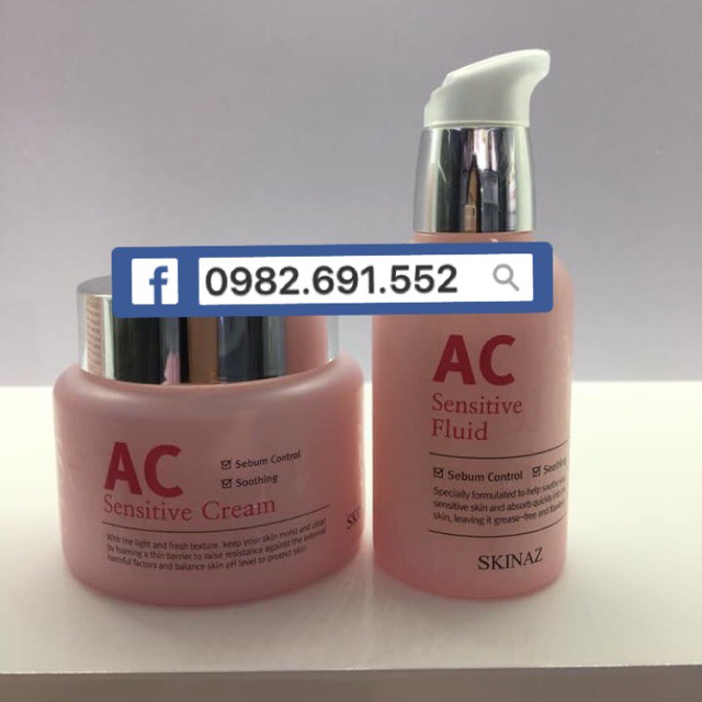Bộ đôi sản phẩm dưỡng trắng da cao cấp Skinaz gồm : Tinh chất AC và Kem dưỡng AC Skinaz Hàn Quốc