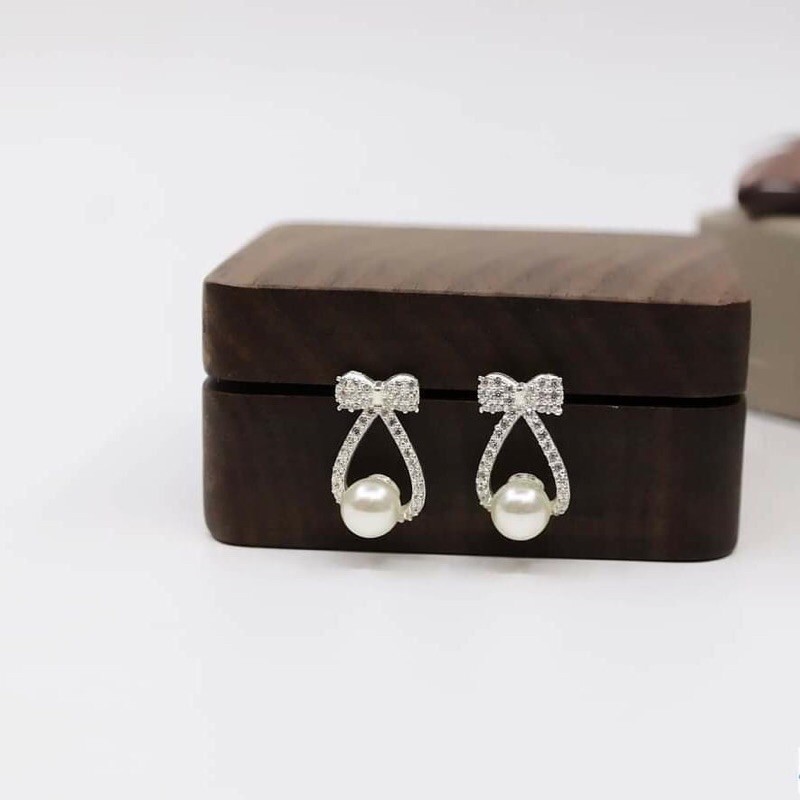 BÔNG TAI NƠ CỰC XINH CHO NỮ BẠC TA