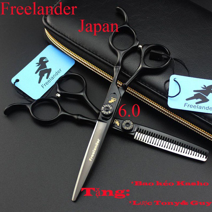 Bộ 2 kéo Nhật bản Freelander FR VQ1, Dụng cụ cắt tóc cao cấp dành cho anh em baber, thợ tóc