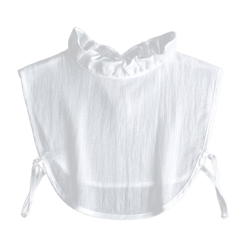 Yoioi Phụ Kiện Cổ Áo Sơ Mi Giả Nhún Bèo Rỗng Có Thể Điều Chỉnh Cho Nữ Wh