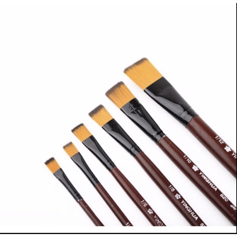 Bộ cọ vẽ màu nước 6 cây Sakura nâu lông mềm