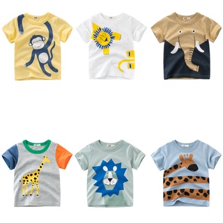 Áo thun bé trai TrueKids, áo thun cotton cho bé trai in động vật chất cotton 100% Hàng Xuất Châu Âu