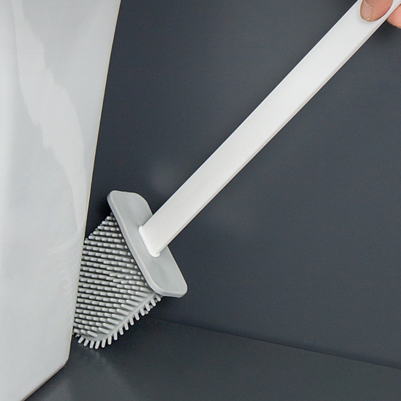 Bàn Chải Cọ Bồn Cầu Đầu Phẳng Gắn Tường Bằng Silicone