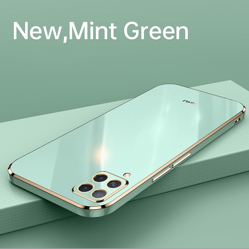 Ốp Điện Thoại Silicone Mềm Mạ Viền Dáng Vuông Sang Trọng Cho Samsung Galaxy A12 5G