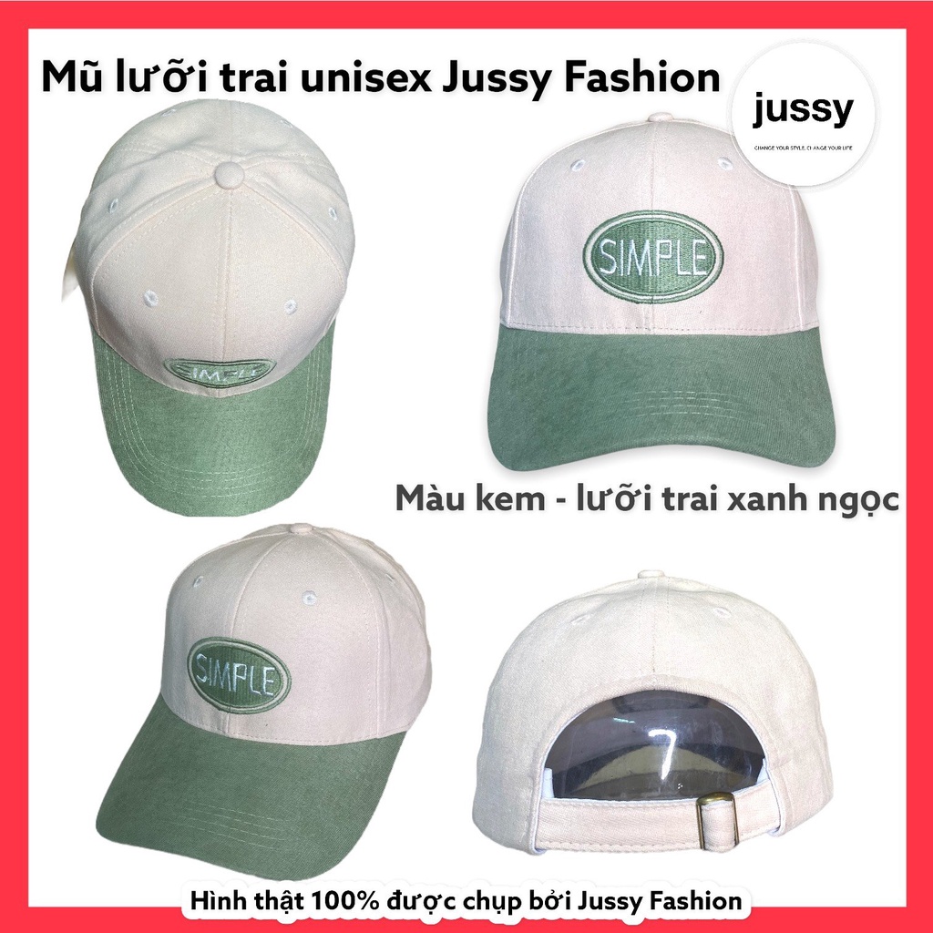 Mũ Lưỡi Trai Nam Nữ Jussy Fashion Logo Simple Phối 2 Màu Cá Tính Hot Trend Phong Cách Nón Lưỡi Trai Form Mềm Vải Nỉ