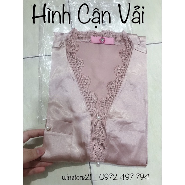 ( FreeSize Lụa ) Đồ Bộ Pijama Lụa Cổ Lưới - Tay Ngắn Quần Dài. | BigBuy360 - bigbuy360.vn