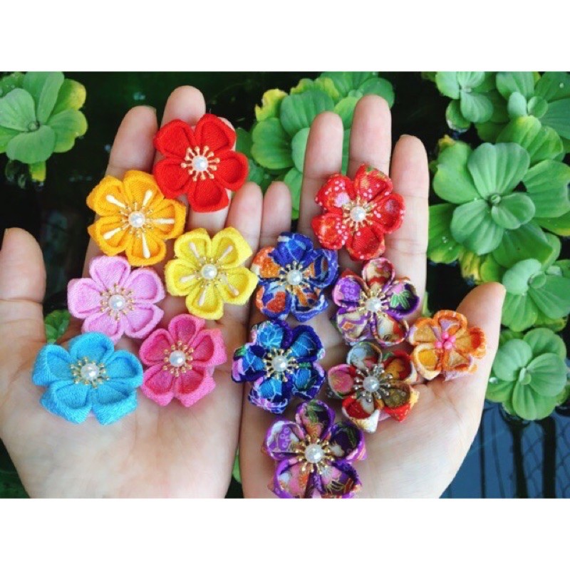 Vải Chirimen cắt sẵn 3x3cm - vải làm hoa Kanzashi