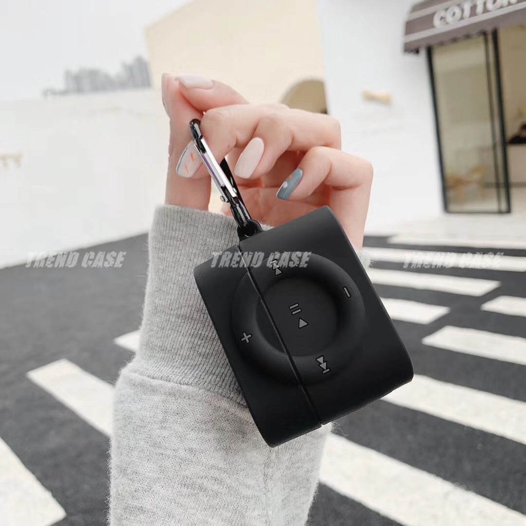 3D Creative MP3 Classic Player Earphone Cases With Hook Cover for airpods 1/2 Wireless Bluetooth Charging Box airpods Soft Cover