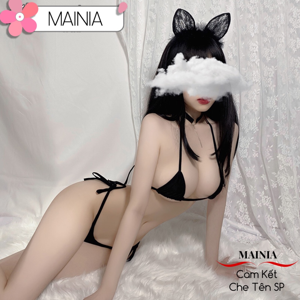 Set Bộ Đồ Lót Gợi Cảm Màu Đen Buộc Cột Dây Freesize Sexy Quyến Rũ Mainia Shop | BigBuy360 - bigbuy360.vn