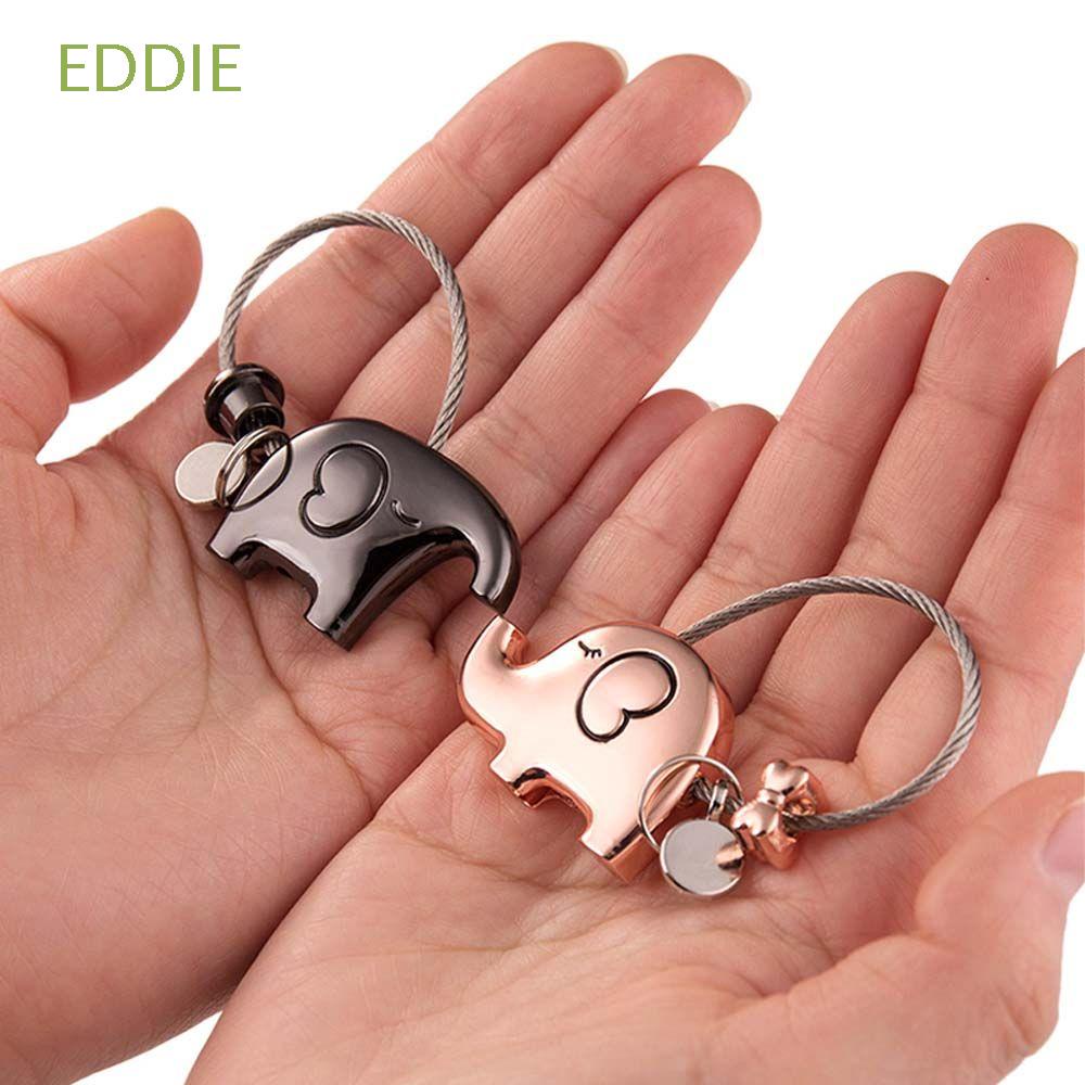 Móc khóa dây kim loại hình chú voi dễ thương dành cho cặp đôi