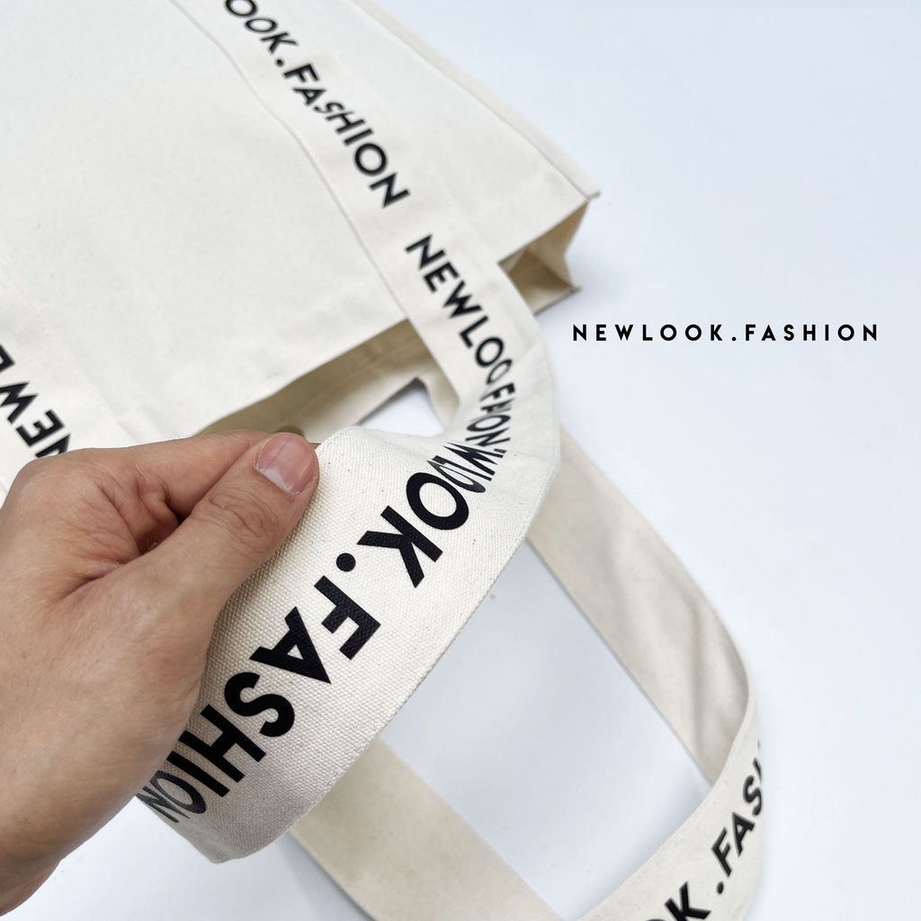 ★ TÚI TOTE TÚI ĐEO VAI VẢI BỐ CANVAS SIZE TO KHÓA NAM CHÂM DÂY IN CHỮ NEWLOOK.FASHION PHÙ HỢP NAM NỮ