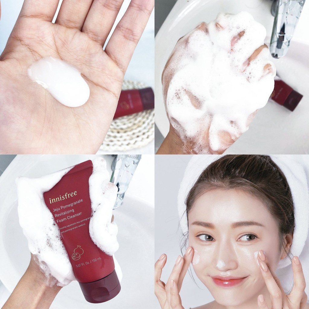 Sữa Rửa Mặt Lựu Đỏ Ngừa Lão Hóa Innisfree Jeju Pomegranate Revitalizing Foam Cleanser 80ml