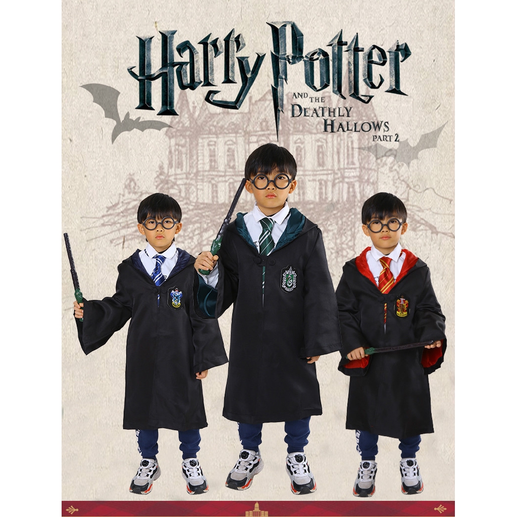 Áo choàng/trang phục hóa trang phù thủy phép thuật Harry Potter cho bé đến trường/đi lễ hội tùy chọn