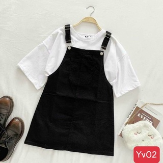 Váy yếm nữ đi biển chất bò, yếm váy nữ jean ngắn hàn quốc đen xanh trắng YV01