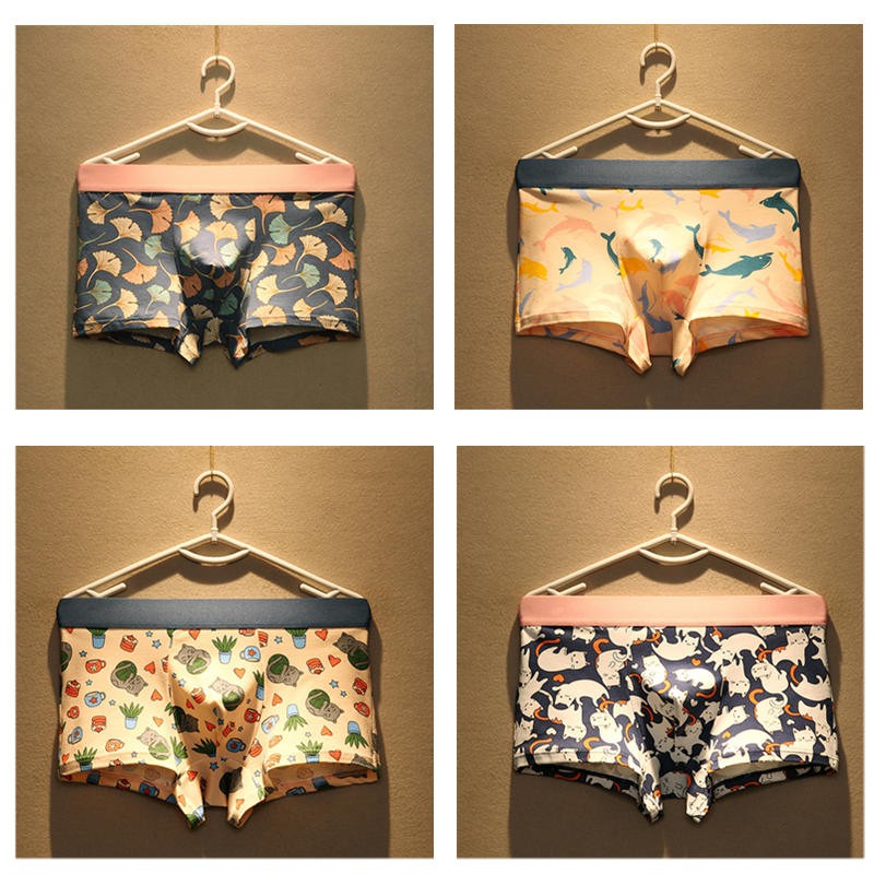 4 Quần lót boxer vải cotton thiết kế cá tính cho nam