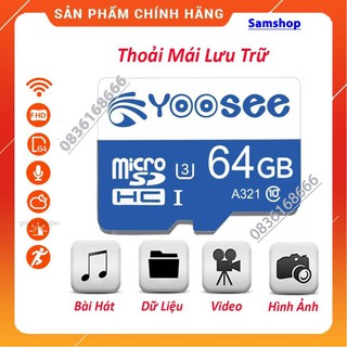 Thẻ Nhớ Microsd YooSee 32/64GB Cao Cấp Tốc Độ Cao Dùng Cho Camera, Điện Thoại, Máy Ảnh...