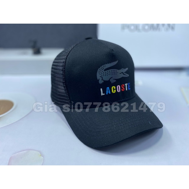 Mũ lưỡi trai phối lưới thêu 7 màu cá sấu  phảng quang phong cách - Nón kết lưỡi trai và lưới thời trang