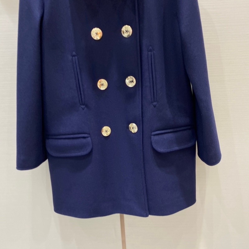 Áo khoác dạ dáng dài qua mông cổ bẻ hai hàng khuy thương hiệu thời trang cao cấp Dior CD 2021