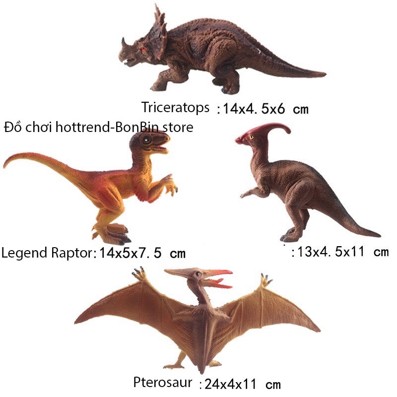 Bộ đồ chơi mô phỏng mô hình 12 con khủng long kỉ Jurassic World Dinosaurs siêu thật hàng cao su cao cấp không mùi
