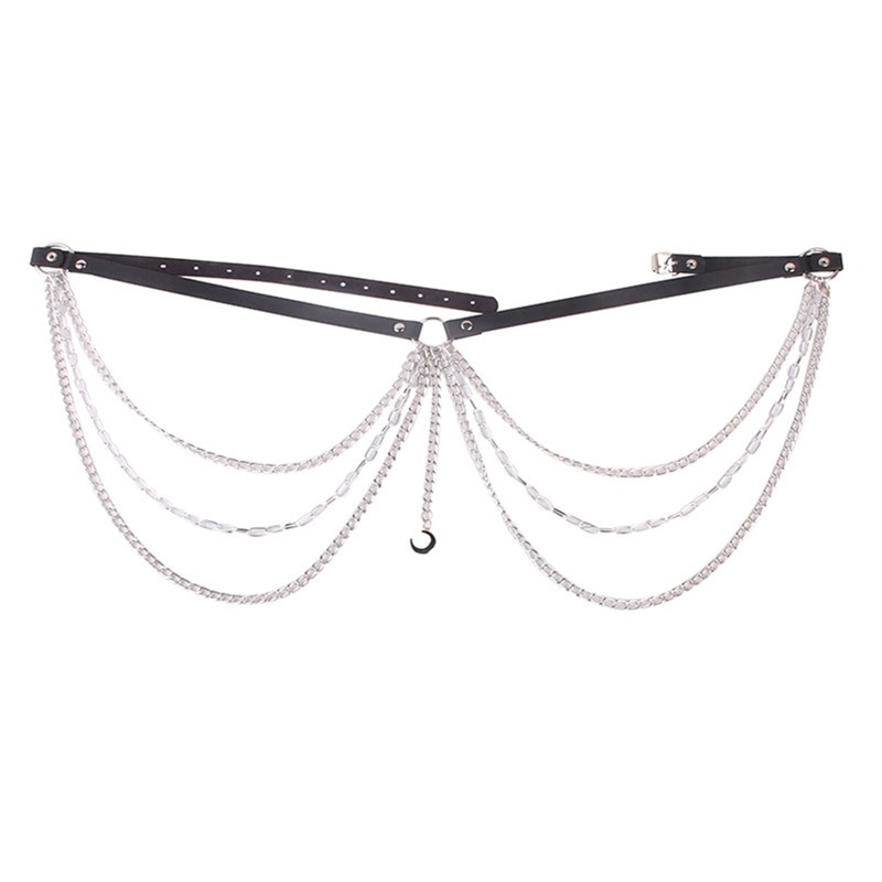 Dây Xích Đeo Hông Nhiều Lớp Phong Cách Gothic Có Thể Điều Chỉnh Cho Nữ