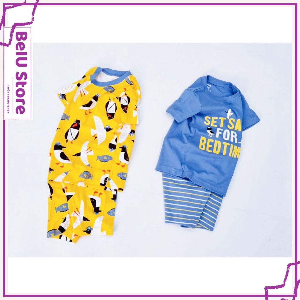 Set đồ bé gái trai thun cotton BeIU quần áo trẻ em xuất dư Carter thoáng mát, nhiều màu, mẫu ngẫu nhiên - B23