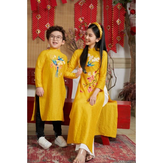 🥰 Sét áo dài cao cấp mẹ bé đẹp sang chảnh hàng thiết kế cao cấp. áo dài tết gia đình. mềm mại nhẹ nhàng