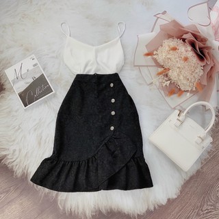 CHÂN VÁY ĐUÔI CÁ DÀI 😍Đuôi cá nút dọc hót mẫu 2