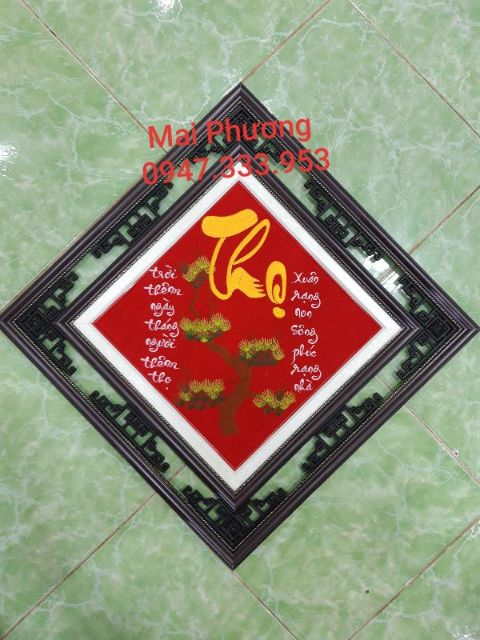 Tranh thêu PHÚC LỘC THỌ 1 bộ gồm 3 bức tất cả "ĐÃ THÊU SẴN" về chỉ việc đóng khung.