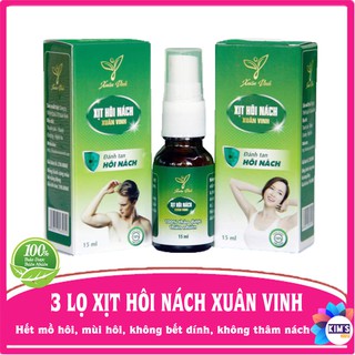 Combo 3 Lọ Xịt Khử Mùi Hôi Nách Xuân Vinh 15ml 💕 Hết Hôi Nách, Mồ Hôi Nách 💕 Không Gây Vàng Áo, Không Bết Dính
