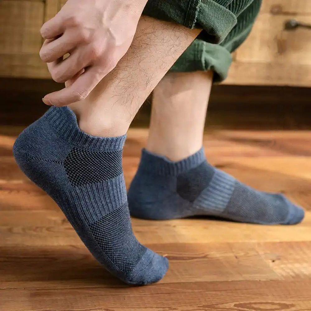 Tất Cotton Cổ Thấp Phối Lưới Đơn Giản Thoải Mái