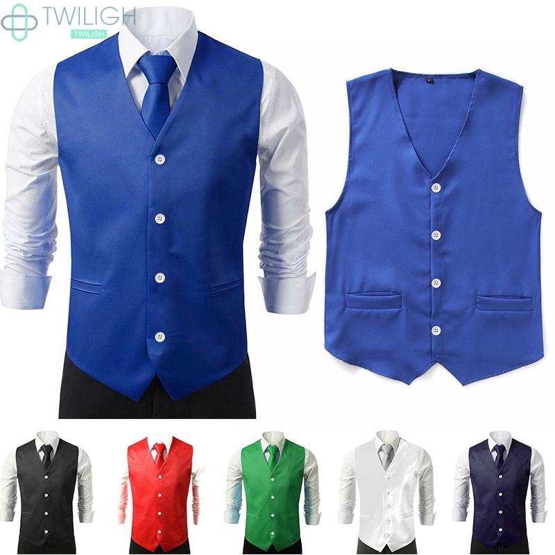 Áo vest Tuxedo nam không tay cổ chữ V lịch lãm